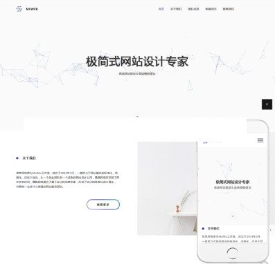 极简式网站建设平台响应式大气设计  网络建站网站建设企业网站模板